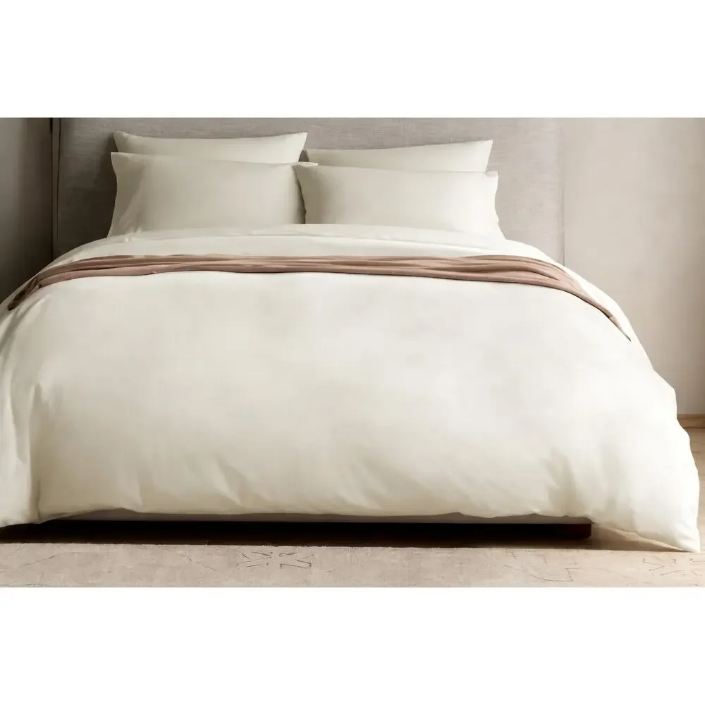 Quince Classic Organic Percale Duvet Cover ONLY  IVORY  King California King NEW